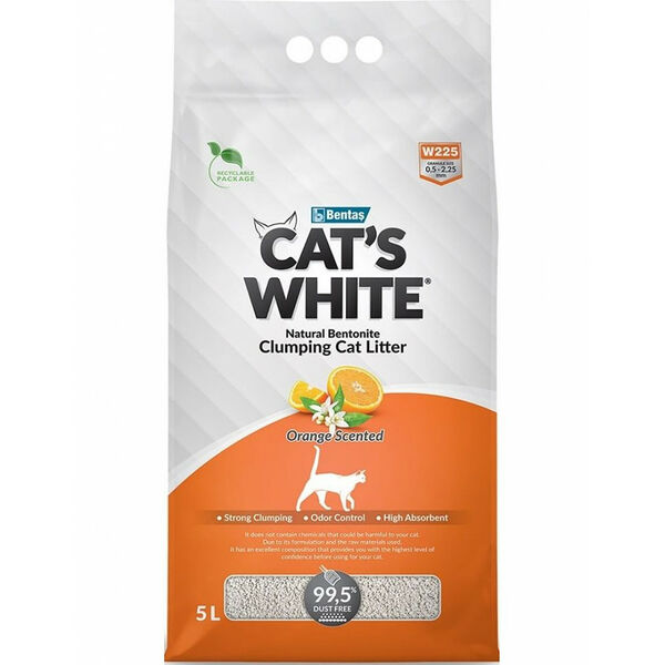 Cats White Cats White Orange комкующийся наполнитель с ароматом апельсина 5 л