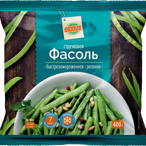 Фасоль стручковая быстрозамороженная Глобус резаная