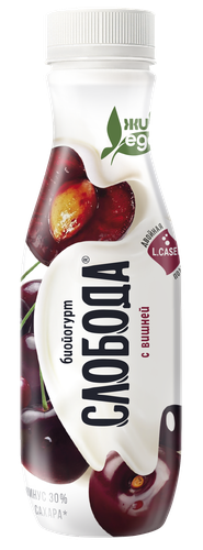 

Биойогурт питьевой Слобода Живая еда с вишней 2% 260 г