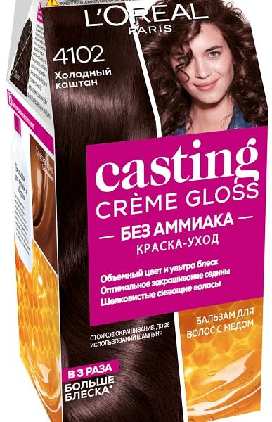 Краска-уход для волос Loreal Paris Casting Creme Gloss 4102 Холодный каштан