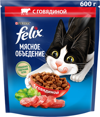 

Сухой корм Felix Мясное объедение для взрослых кошек с говядиной 600 г