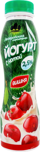 

Йогурт питьевой АФ ЛЕБЕДЕВСКАЯ с вишней сладкий 2,5%, без змж, 290г