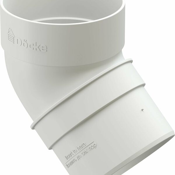 Колено трубы 45 град. DOCKE белый