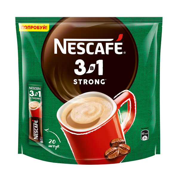 Напиток Nescafe 3в1 Strong кофейный крепкий 20х14.5г