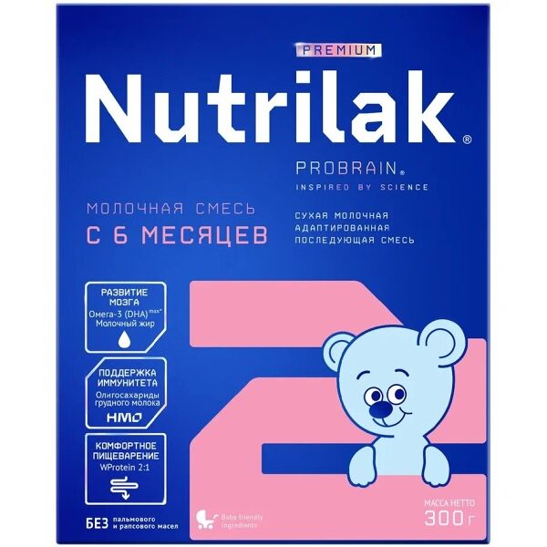 Смесь молочная Nutrilak Premium 2 адаптированная с пребиотиком с 6 месяцев 300 г