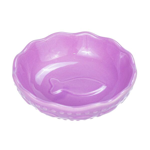 Миска для кошек 0,15л 13см розовая керамика