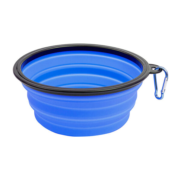Миска Zooone складная силиконовая для животных 1000 мл, (СИНЯЯ) 