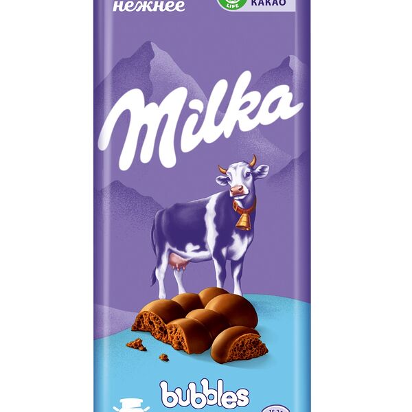 Шоколад молочный MILKA Bubbles пористый, 76г