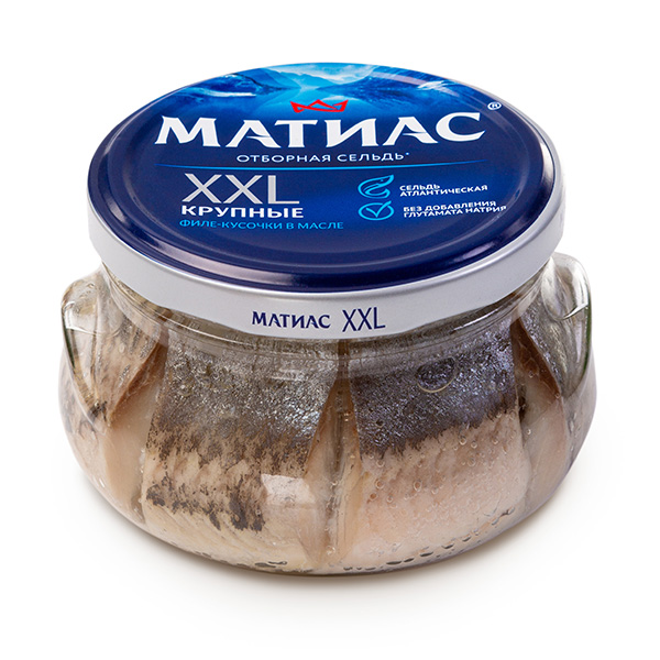 

Сельдь Матиас оригинальное филе-кусочки в масле 260 г