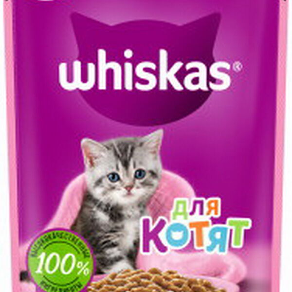 Корм  WHISKAS® для котят в возрасте от 1 до 12 месяцев рагу с курицей «курица» 28*75г
