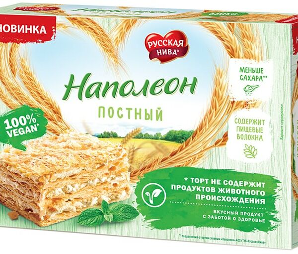 Торт Русская Нива Наполеон постный 340г