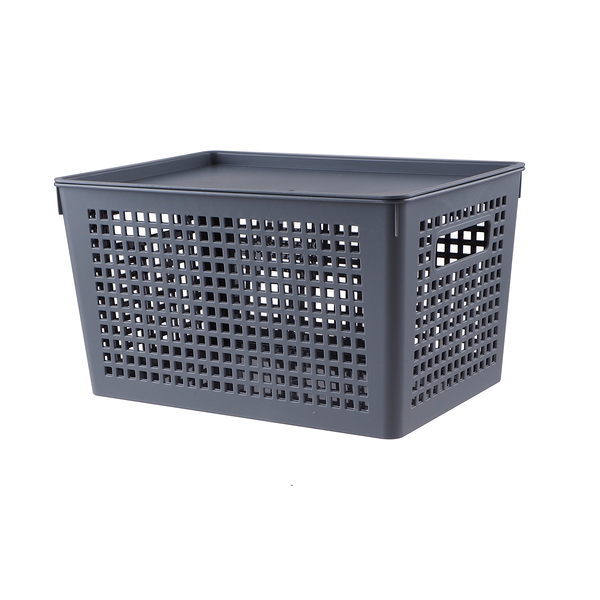 Корзинка Полимербыт Traymix коричневая с крышкой