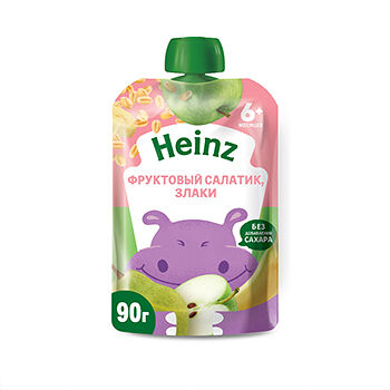 Пюре Heinz Фруктовый салатик и злаки