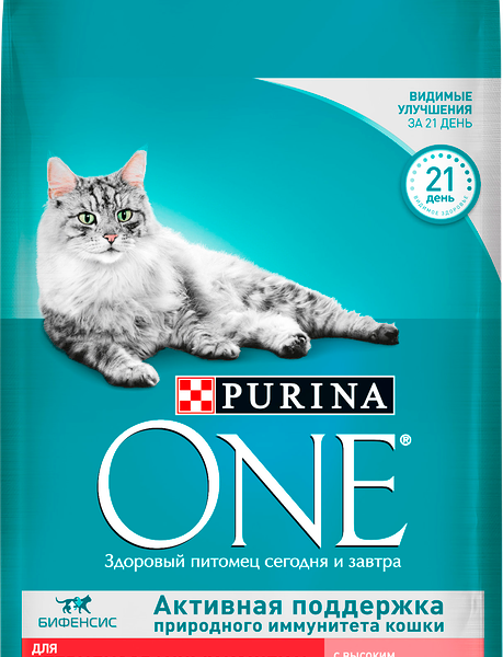 Корм сухой для взрослых кошек PURINA ONE Sterilised с лососем и пшеницей, для стерилизованных, 9,75кг