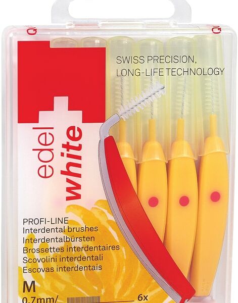 Ершик межзубный Edel+White Profi-Line M 0.7мм с защитными колпачками 6шт