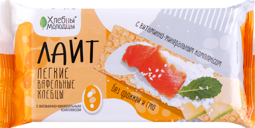 

Хлебцы вафельные Хлебцы Молодцы Лайт с витаминами хрустящие 70 г