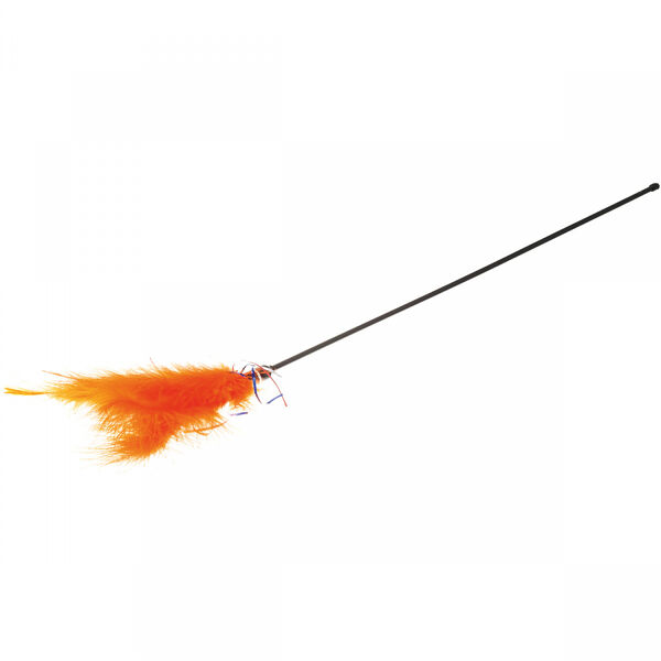 Игрушка для кошек ZooOne Дразнилка оранжевая с пером