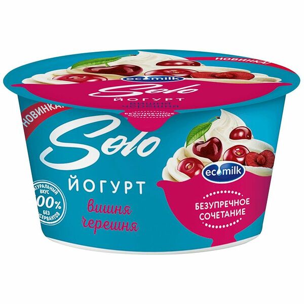 Йогурт Экомилк с вишней и черешней 4.2% 130г