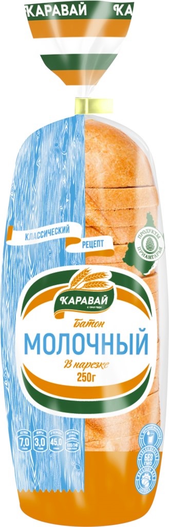 

Батон КАРАВАЙ Молочный, в нарезке