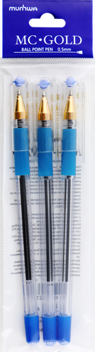 

Набор шариковых ручек Munhwa MC gold синие 0.5 мм 3 шт
