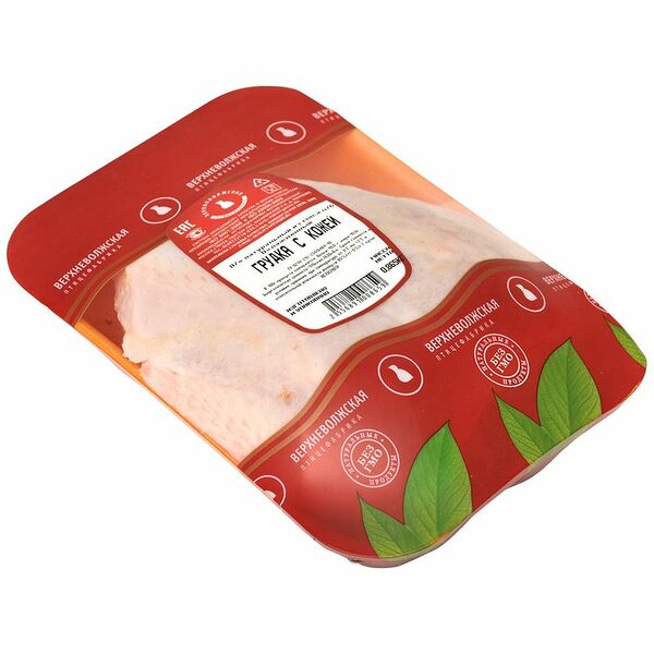 Грудка цыплёнка охлаждённая Верхневолжская птицефабрика с кожей вес