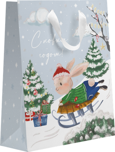 

Пакет подарочный Символ года 22.7x18x10см в ассортименте