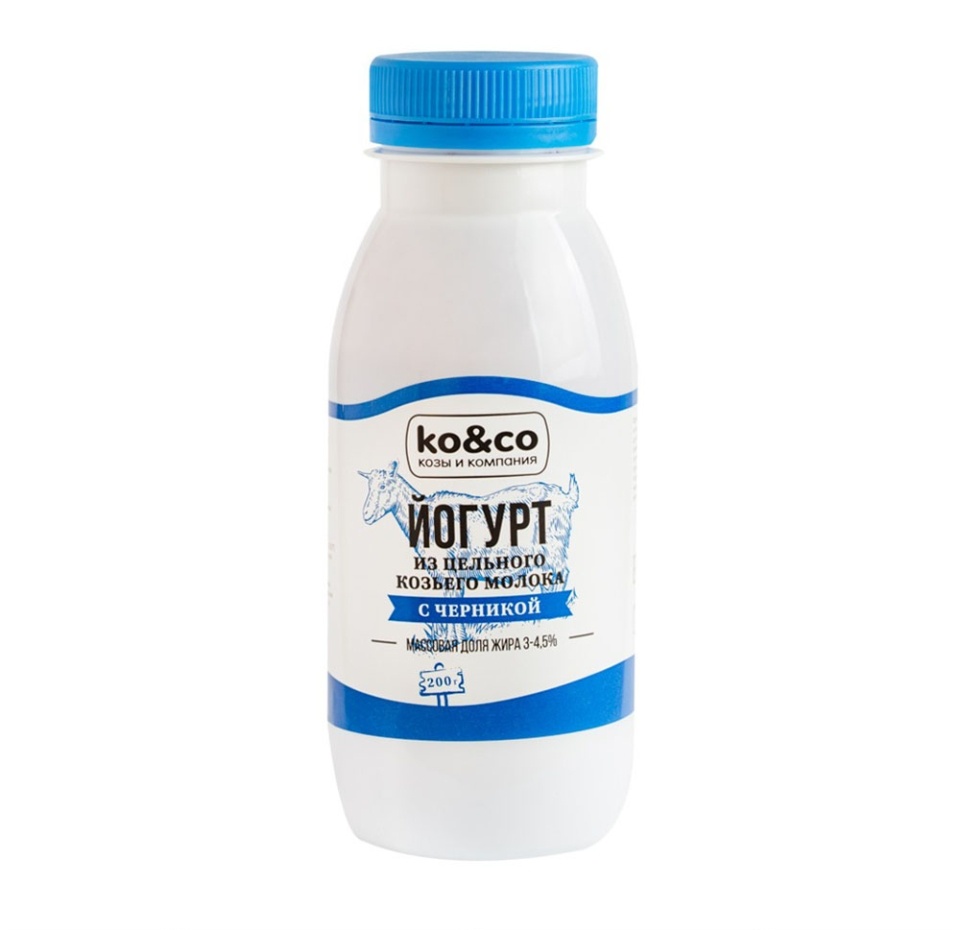 

Йогурт из цельного козьего молока Ko&Co с черникой 3-4.5% 200 г