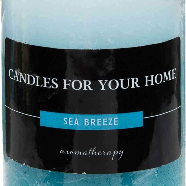 Свеча парафиновая столбик Рустик 3-х цветная аромат: морской бриз, 75×60 мм