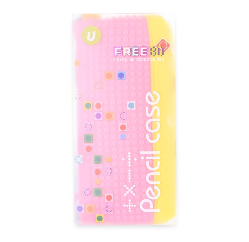

Пенал Upixel Pencil Case пиксельный желтый-фуксия