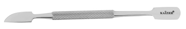 Шабер маникюрный Kaizer двухсторонний серебристый, 100 мм