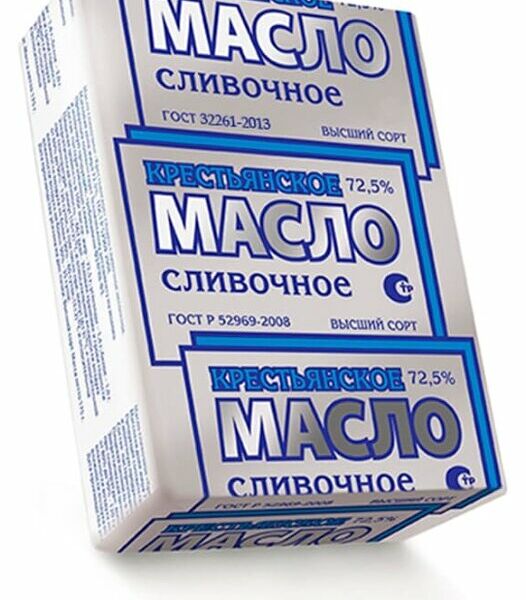 Масло сливочное Краснобаковское Крестьянское 72.5%