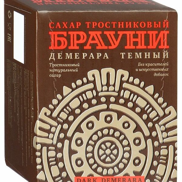 Сахар Брауни тростниковый коричневый Демерара темный, рафинад