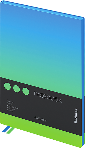Записная книжка Berlingo Radiance, А5, 80 листов, кожзам, голубо-зеленый градиент