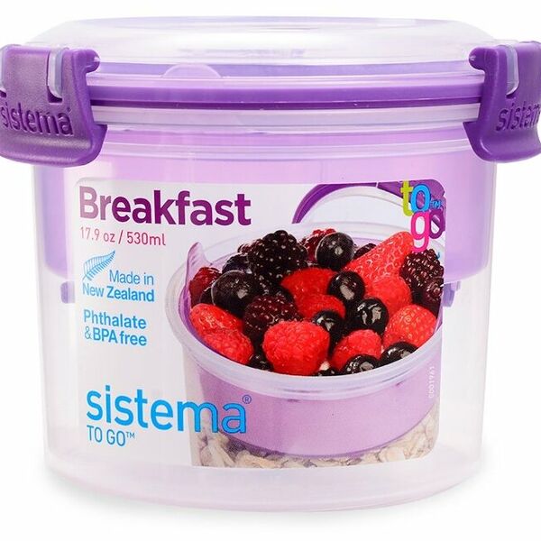 Контейнер круглый двухуровневый с ложкой TO-GO, Sistema