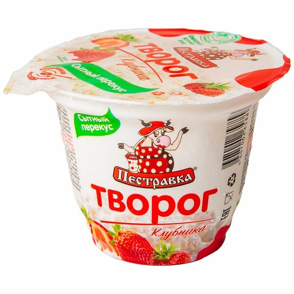 Творог мягкий Пестравка Клубника 4%