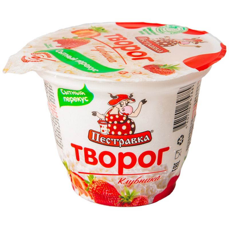 

Творог мягкий Пестравка Клубника 4% 120 г