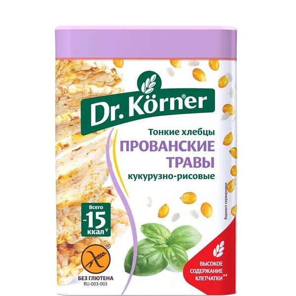 Хлебцы Dr.Korner кукурузно-рисовые с прованс. травами