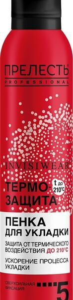Мусс-пенка для волос Прелесть Professional Invisiwear Термозащитный для горячей укладки 200мл