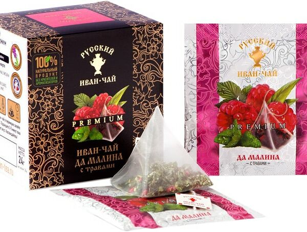 Напиток чайный Русский Иван-чай Premium да малина с травами 12*2г