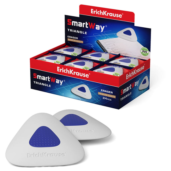 Ластик ErichKrause с пластиковым держателем Smart Triangle