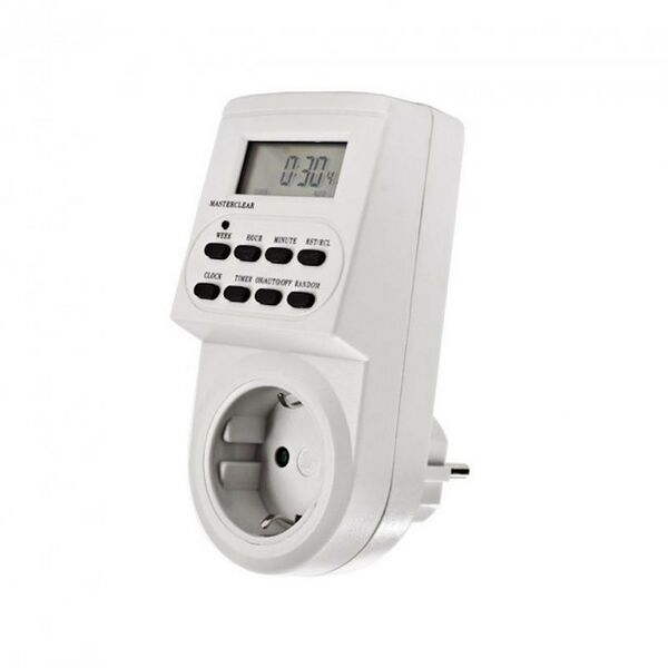 Розетка с таймером одинарная, 16A 230В, IP20 FERON
