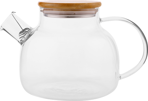 Чайник заварочный HOMECLUB Ginger, боросиликатное стекло, бамбук, крышка, 1л