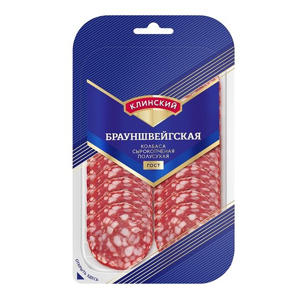Колбаса с/к Клинский Брауншвейгская полусухая 