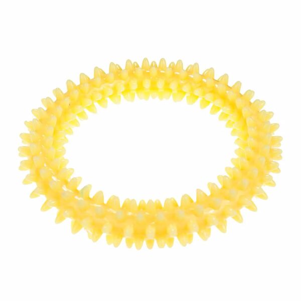 Игрушка для собак Кольцо массажное, желтое, 11 см