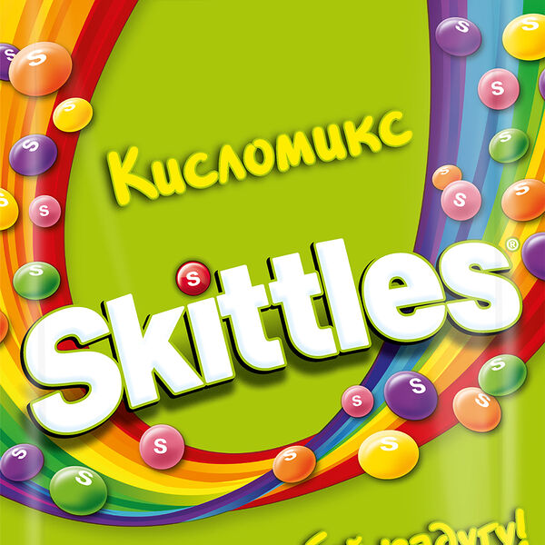 Skittles Кисломикс жевательные конфеты в разноцветной сахарной глазури, 70 г