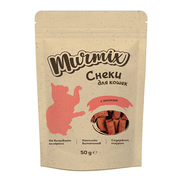 Лакомство для кошек, снеки с лососем, 50 гр.