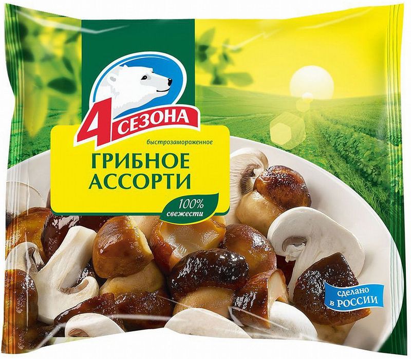 

Грибное ассорти 4 сезона быстрозамороженное 400 г