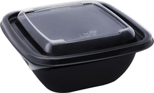 

Контейнер пищевой с крышкой Bonvida квадратный черный 375мл, 126х126х50мм, 10шт