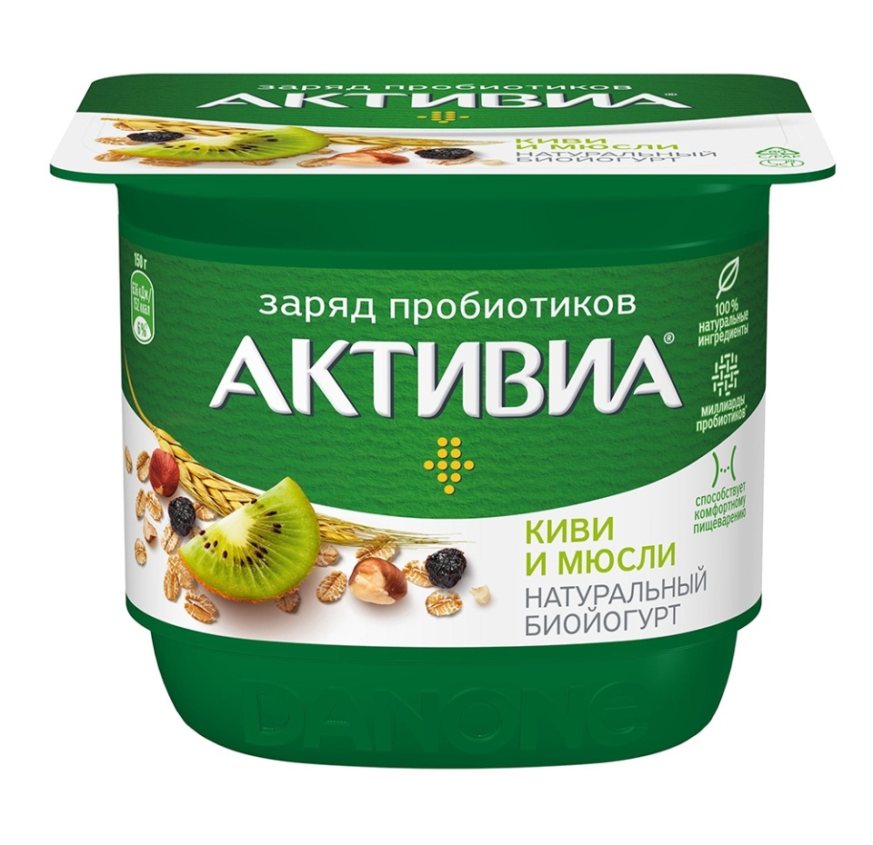 

Биойогурт Активиа мюсли-киви 3% 150 г