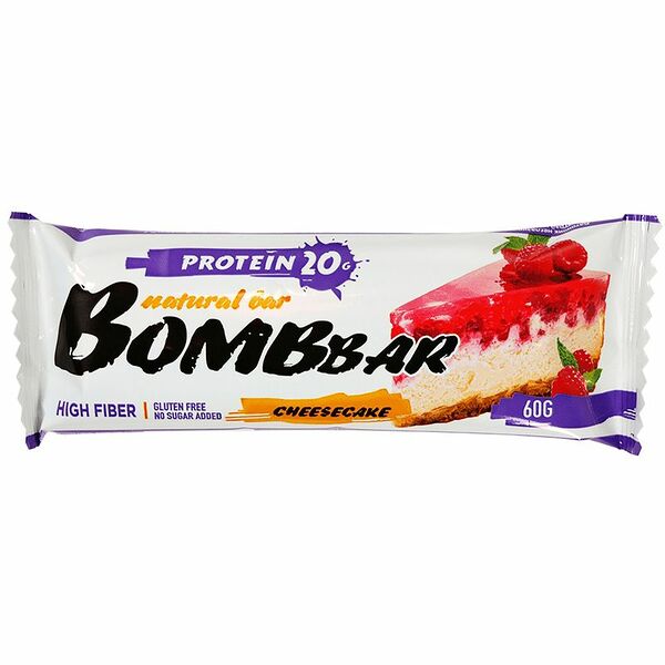Батончик протеиновый Bombbar Малиновый чизкейк 60г